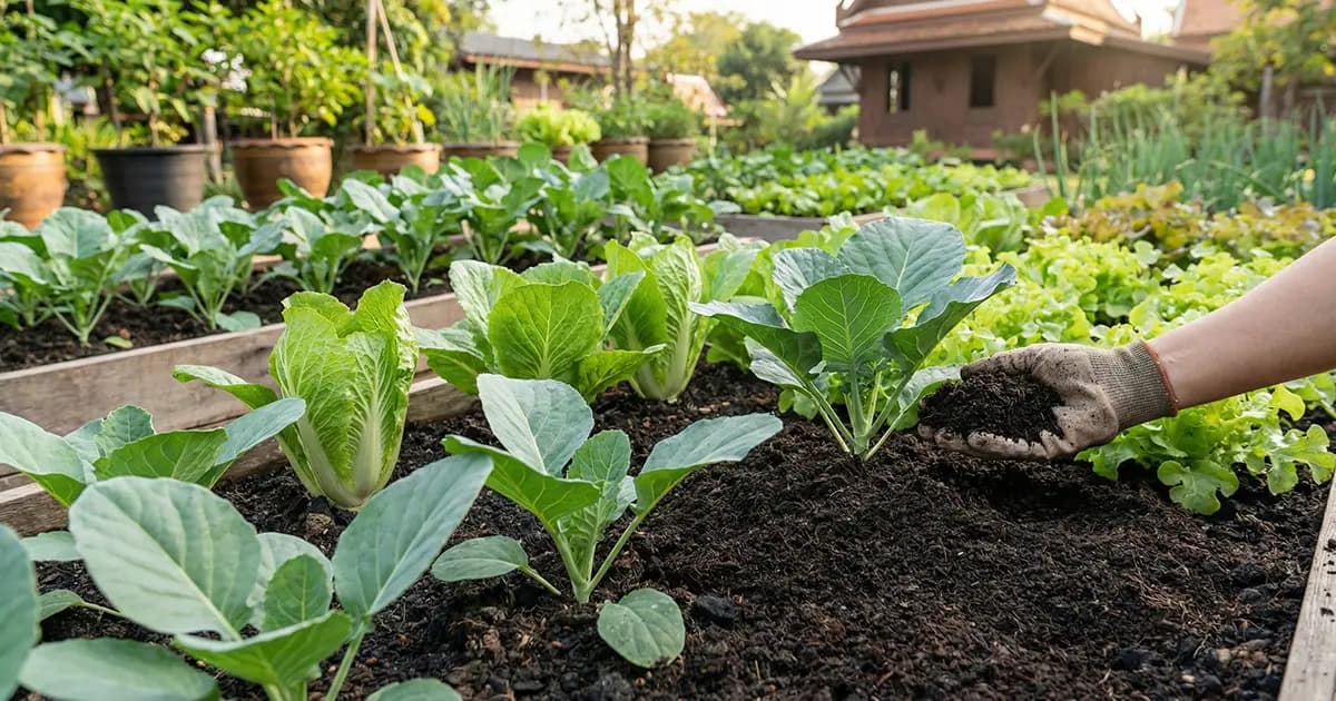 วิธีใช้ปุ๋ยมูลไส้เดือนให้ได้ผลดีที่สุด กับผักสวนครัว